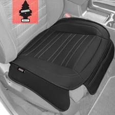 New Black Motor Trend Faux Leather Car Seat Cover Cushion and Air Freshener 1 PC