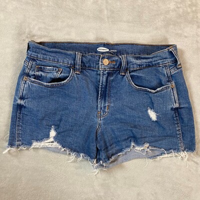 Old Navy Boyfriend Cut Off Womens Denim Shorts Size Blue