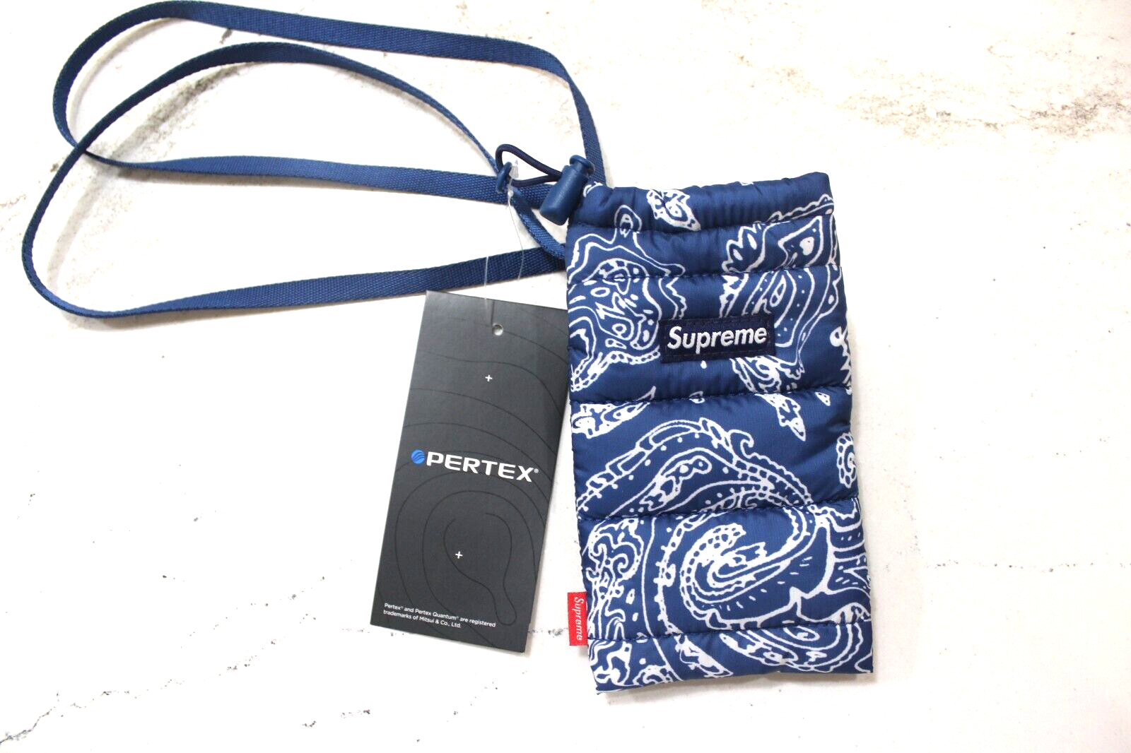 SUPREME X PERTEX Puffer Side Bag Blue Bandana Paisley FW22 New unused w/tag