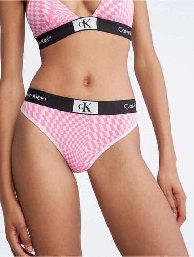 Tanga brasileña de cintura alta QF7221-690 1996 Calvin Klein para mujer (X-LARGE) NUEVO CON ETIQUETAS - Imagen 3 de 4