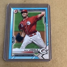 2021 Bowman Nick Lodolo BP-20 Sky Blue Parallel #’D /499 - Cincinnati Reds A-49
