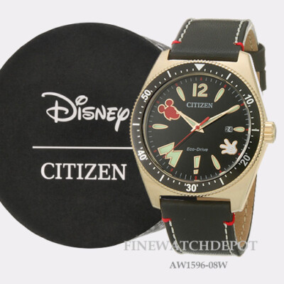 Authentic Citizen Eco-Drive Men Disney Mickey Mouse Black Dial