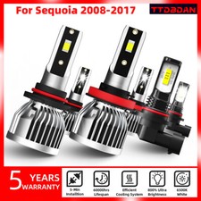 6Pcs Aluminium LED Headlights Fog Lights Bulbs Kit For Toyota Sequoia 2008-2017