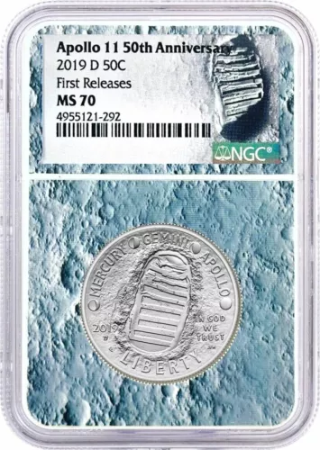 2019 D 50C Apollo 11 50th Anniversary Half Dollar NGC MS70 First Releases