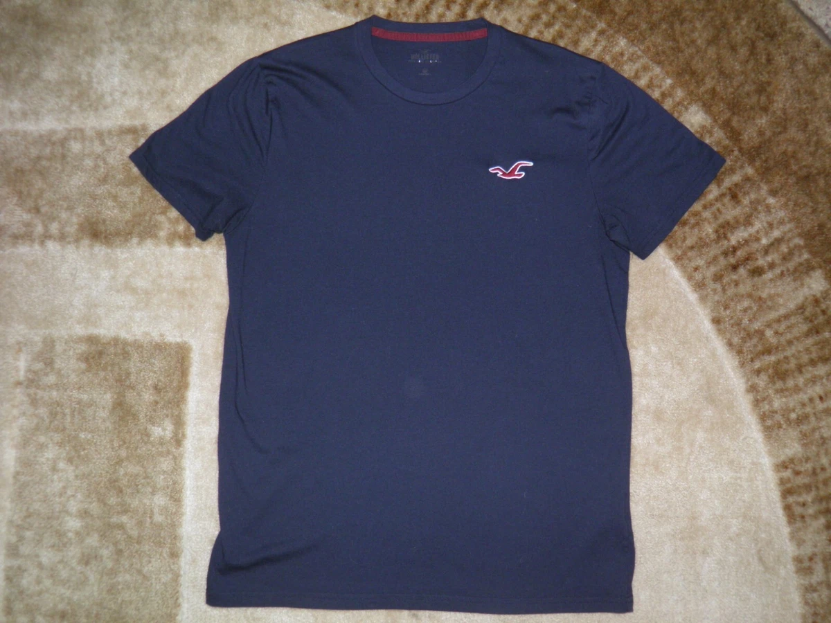 Mens HOLLISTER Navy Blue Logo Shirt Size M eBay