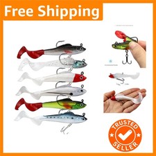 6-Pack Soft Swimbaits for Bass Fishing – 3.54in Jig Head Lures in 6 Colors