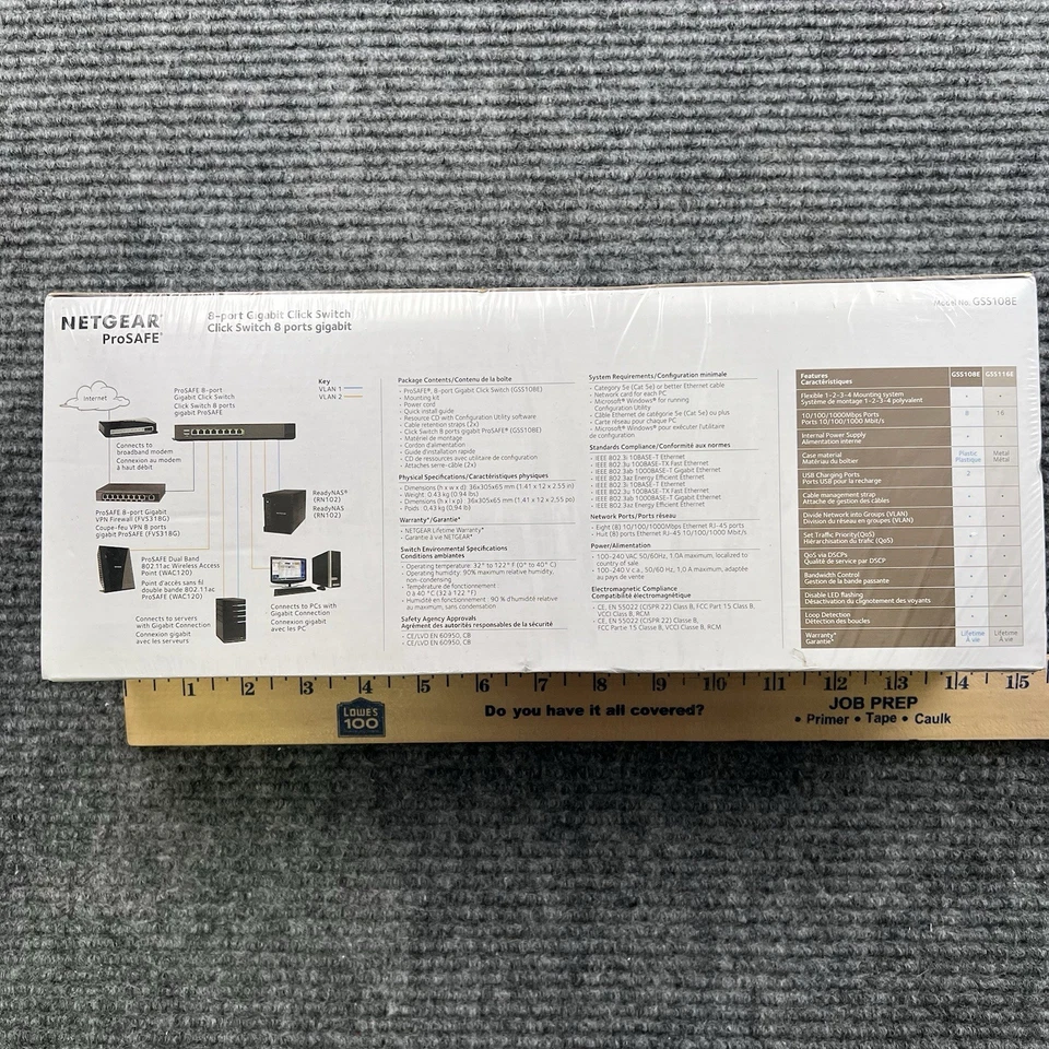 Netgear ProSafe Business Web Managed Click Switch 8-Ports GSS108E USB Charge NIB - Image 2 of 3