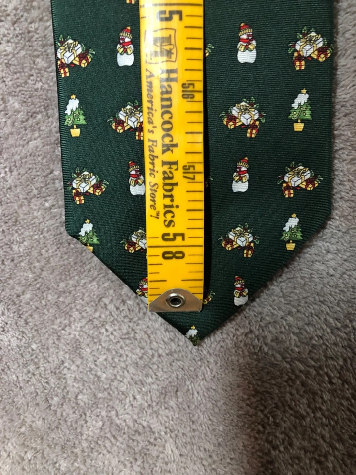 Corbata Brooks Brothers Basics Navidad Hombre 100% Seda Verde Multicolor Vacaciones Foto 3 de 4