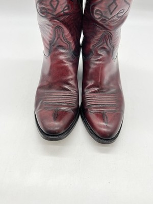 Lucchese 1883 Mens Size 9.5D Black Cherry Leather Western  display picture 1