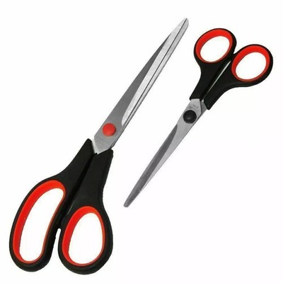 PAAR x 2 Bastelscheren Haushaltsschere Soft Grip Büro Edelstahl