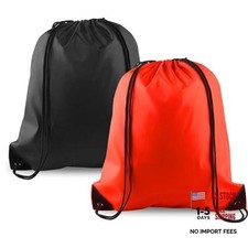 Pcs Drawstring Backpack Bags Bulk Sports Cinch Sack String - 2 Black, Red