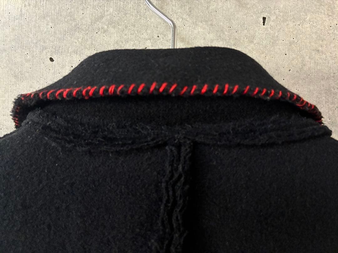 RAINMAKER Wool Double Riders Jacket Black Red Sti… - image 10