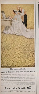1959 Alexander Smith carpets happiest brides dressing table vintage ad 