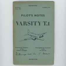 1958 Vickers Varsity T.1 Pilots Notes Original RAF Pilot's Manual