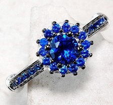 2CT Treated Blue Sapphire 925 Solid Sterling Silver Ring Jewelry Sz 6,7,8,9 MR2