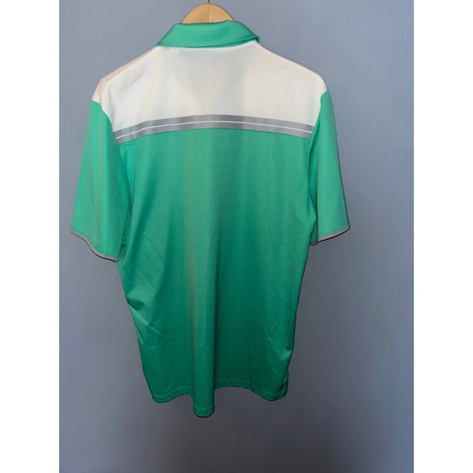 Adidas Golf Polo Shirt Mens Green Athletic Collared Short Sleeve - Image 3 of 4
