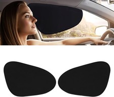 2-Pack Car Side Window Sun Shade Universal Fit Black Electrostatic UV Protection