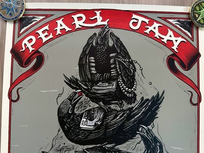 Pearl Jam LOLLAPALOOZA Poster 2018 SANTIAGO CHILE Tour Poster