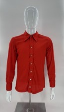Vintage 80s Givenchy Button Up Shirt Red Mens Size L Slim Fit Long Sleeve