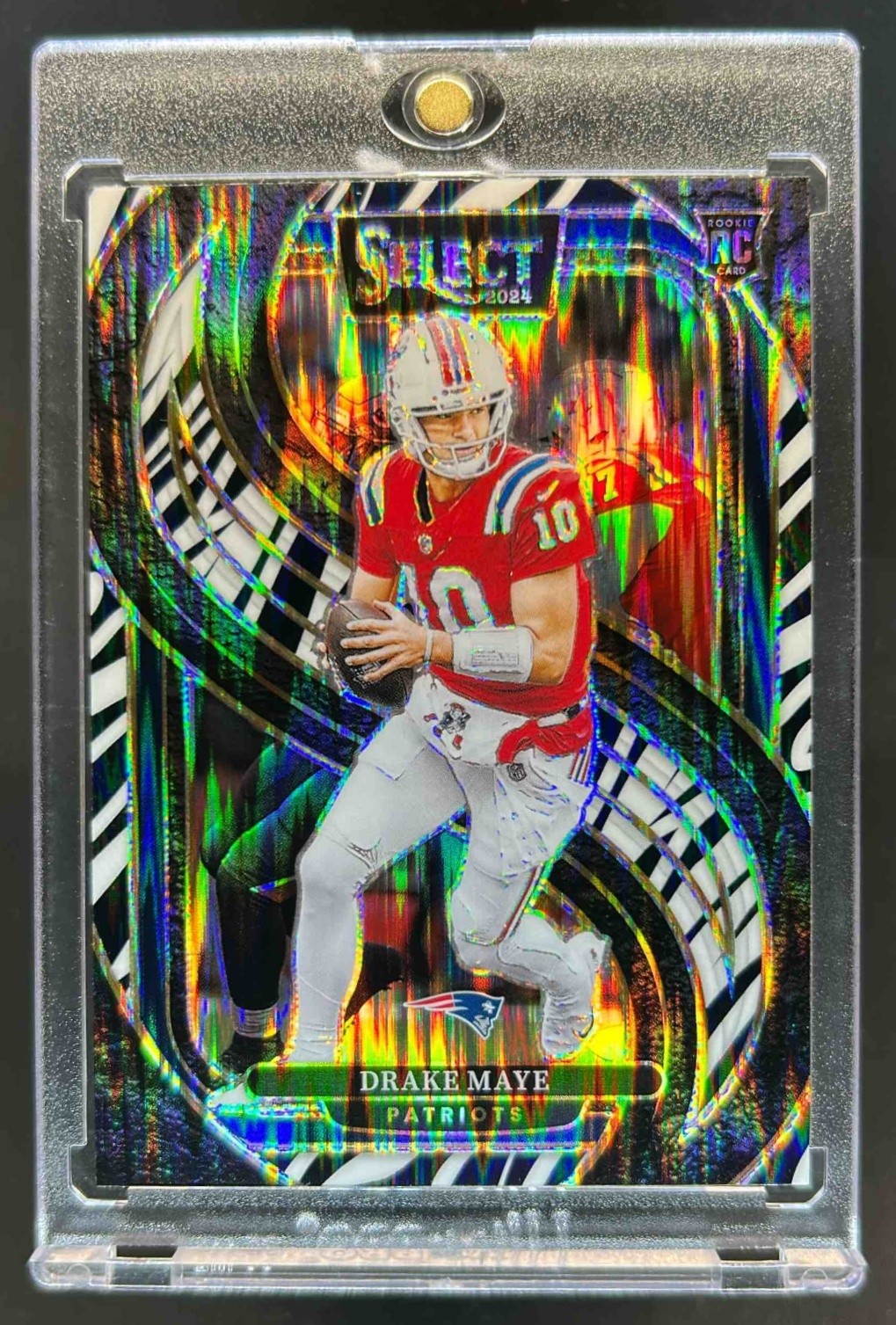 2024 Select Drake Maye Premier SP Zebra Prizm Shock RC #113 Patriots