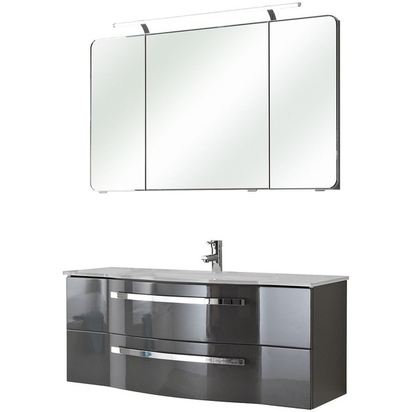 Waschtisch 120Cm Waschbecken Unterschrank Spiegel Badezimmer BadmöBel Schubladen-image