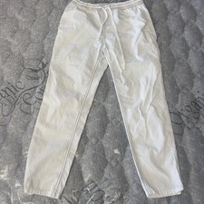 JAMES PERSE Women's White Utility Cotton Canvas Drawstring Pants Sz 1 WSTW1604.