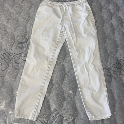 JAMES PERSE Women's White Utility Cotton Canvas Drawstring Pants Sz 1 #WSTW1604