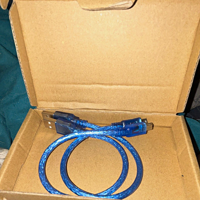 DIYables USB-A to Mini USB Mini-B Male Round Cable Blue 2-Pack