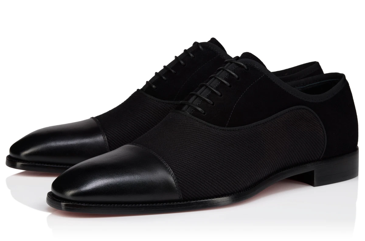 Christian Louboutin Men’s Blue Suede Lace-Up Oxford Dress Shoes EU 39.5 Christian Louboutin Black Dress Shoes for Men for sale - eBay main image 2