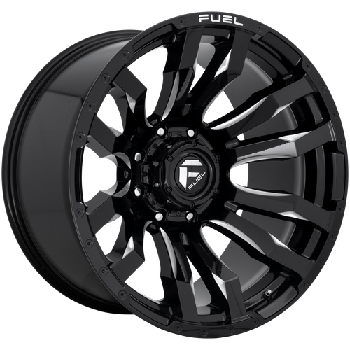 18x9 Fuel D673 BLITZ GLOSS BLACK MILLED Wheel 8x6.5 (20mm)
