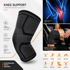 Knee Compression Sleeve Brace Support for Sports Gym Arthritis Joint Pain Relief
