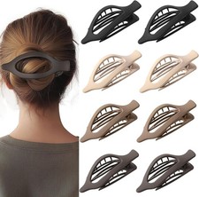 8 Pack French Flat Hair Clips Large Matte Claw Barrettes Black Brown Women