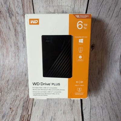 WD Drive PLUS 6TB External Portable Hard Drive - Brand New