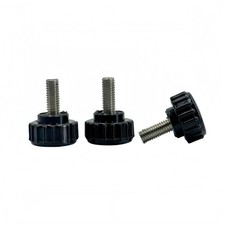 20 PCS Knurled Thumbscrew Knobs M5x12mm 304 SS Black Round Clamping Screw Grip
