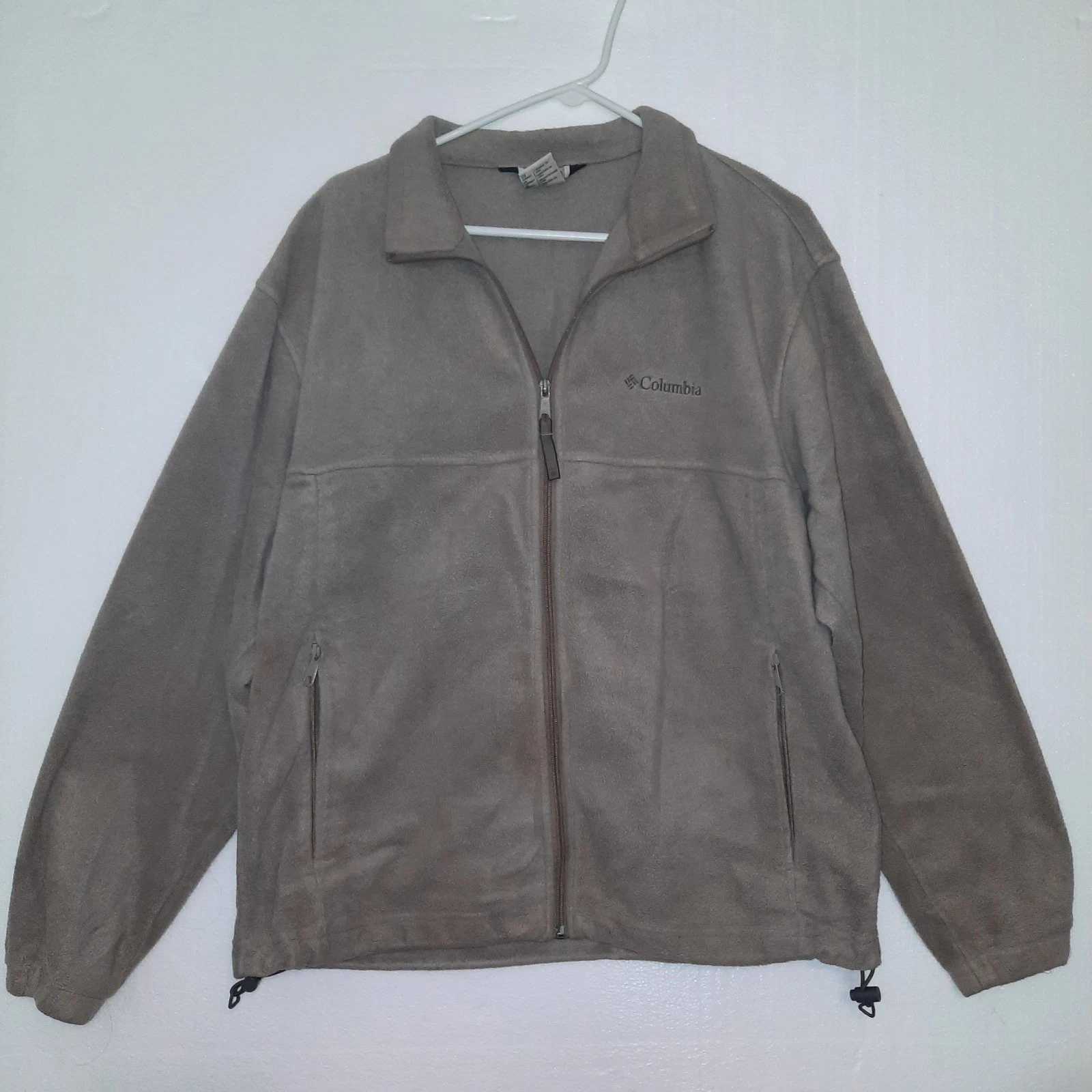 COLUMBIA Jacket Mens XL grey Full Zip Fleece Outdoors Hiking