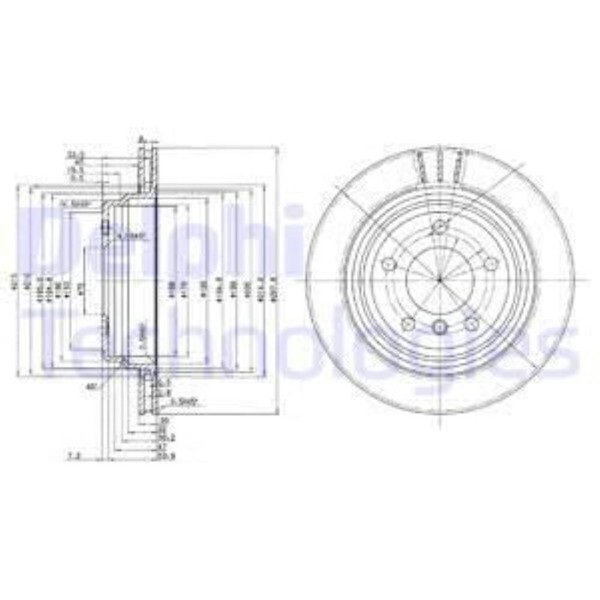 Delphi 2X Bremsscheibe Hinten Ø298 Mm BelüFtet Unbeschichtet FüR BMW 5Er E39-image