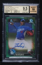 2016 Bowman Chrome Green Refractor 65/99 Yadier Alvarez #CPA-YA BGS 9.5 Auto u0u