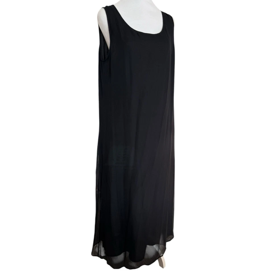 Vintage 100% Silk Maxi Dress Black Vintage Y2K Whimsigoth Fairy Gown XL - Image 3 of 4