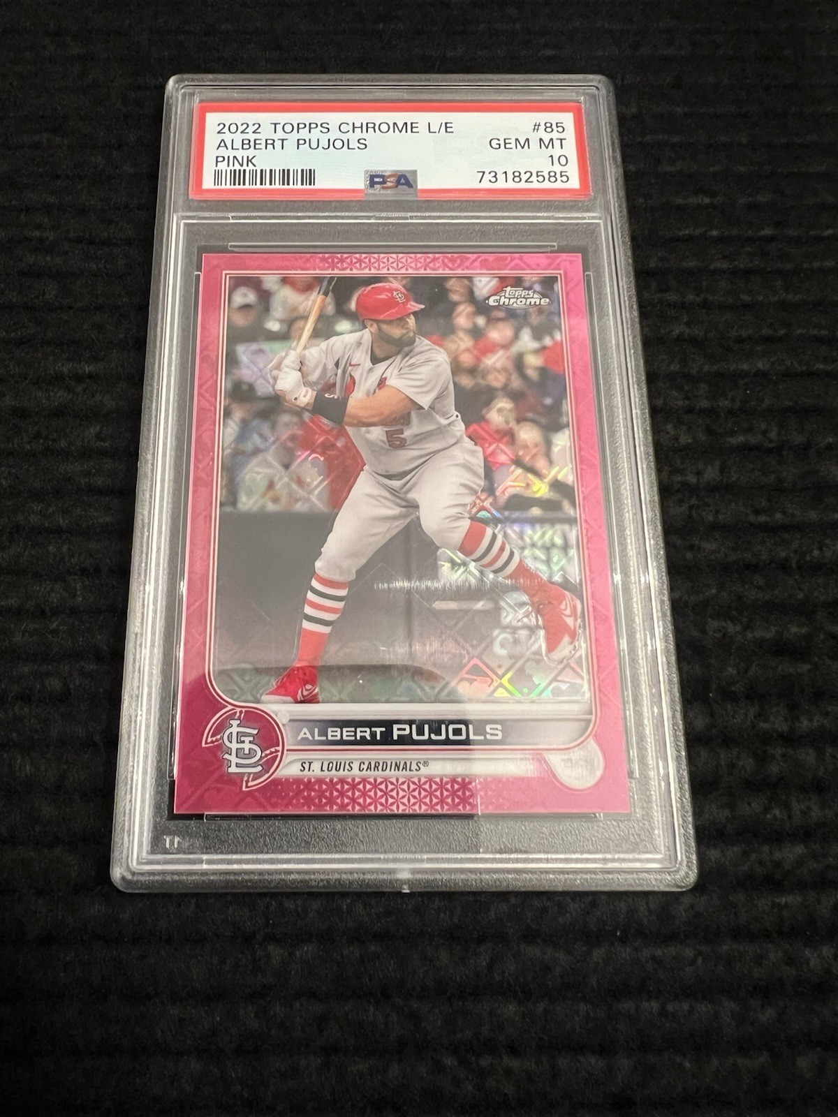 2022 Topps Chrome Logofractor Albert Pujols Pink Refractor /199 PSA 10 Gem Mint  view 3