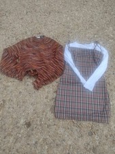 Women's Brown Chucky Sweater & Plaid Midi Dress Set Size Small Fashion Nova Fall