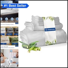 Bamboo Sheet Set Queen Size 4 Piece Cooling Deep Pocket Up to 16 Inch Machine
