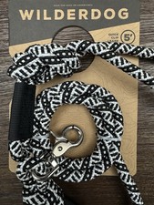 Wilderdog Quick Clip Rope Dog Leash 5 Ft Black White Outdoor Hiking NEW