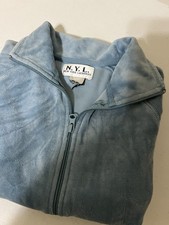 NYL New York Laundry Velour Zip Jacket Blue Women  s Lounge Athleisure