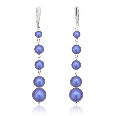 Sterling Silber Lange Sicherheit Ohrringe gemacht mit 5810 Swarovski  Kristalle