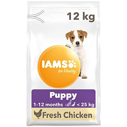 IAMS Complete Dry Dog Food for Puppy Small and Medium Breeds with Chicken 12 kg