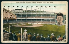 1910's New York Giants Polo Grounds Color Postcard - John McGraw HOF - Posted