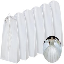 Windyun 6 Pack Wedding Dress Garment Bags 71'' Dress Bags for Gowns Long with...