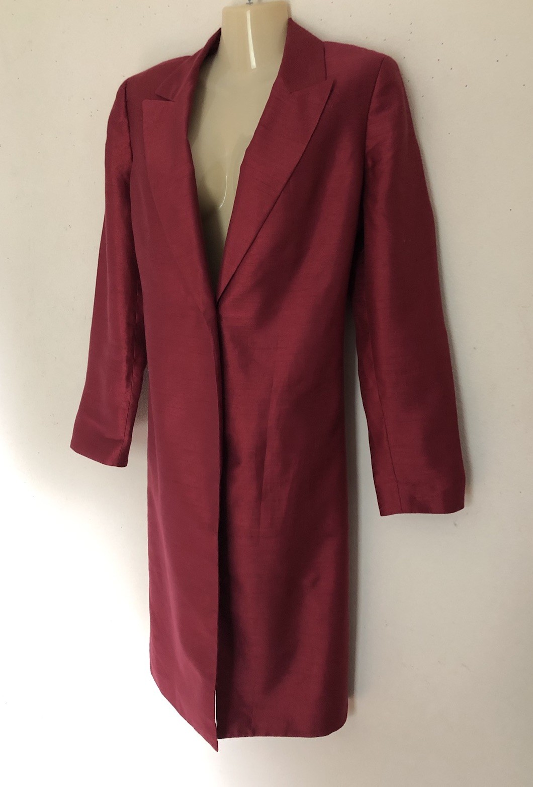 Suit Studio Gorgeous Long Career Suit Jacket Duster Length Blazer Red Size 8 (M)