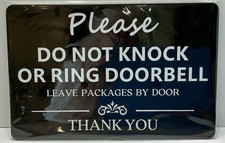 Do Not Ring Doorbell Sign 2 Pack 9x6 Inches Do Not Knock or Ring Doorbell NEW