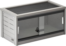 Terrario frontal de vidrio para hábitat de reptiles pequeños ECOFLEX 24" arce/gris
